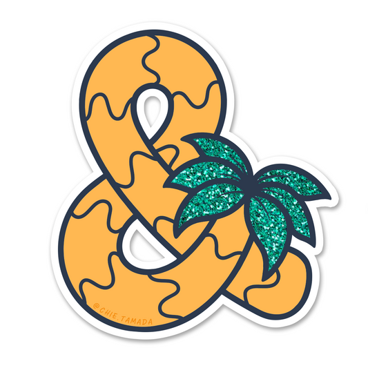 Ampersand Palm Tree Glitter Sticker