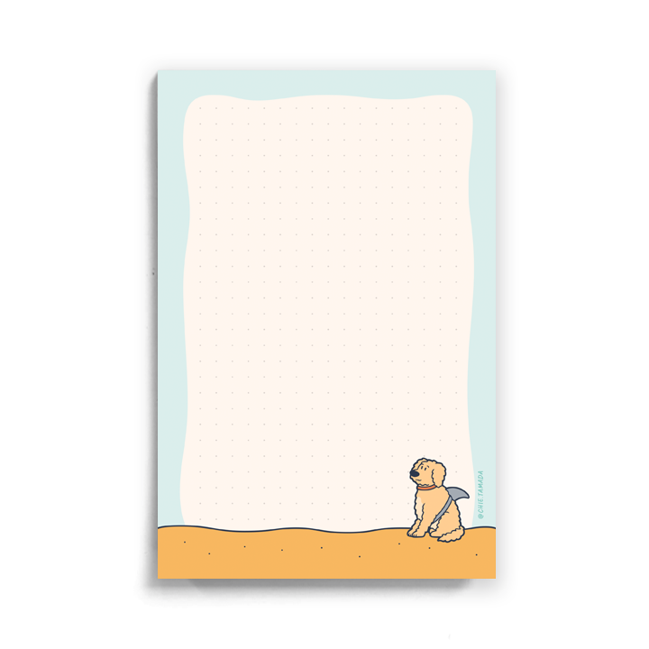 Golden Doodle Shark 4"x6" Dotted Grid Notepad