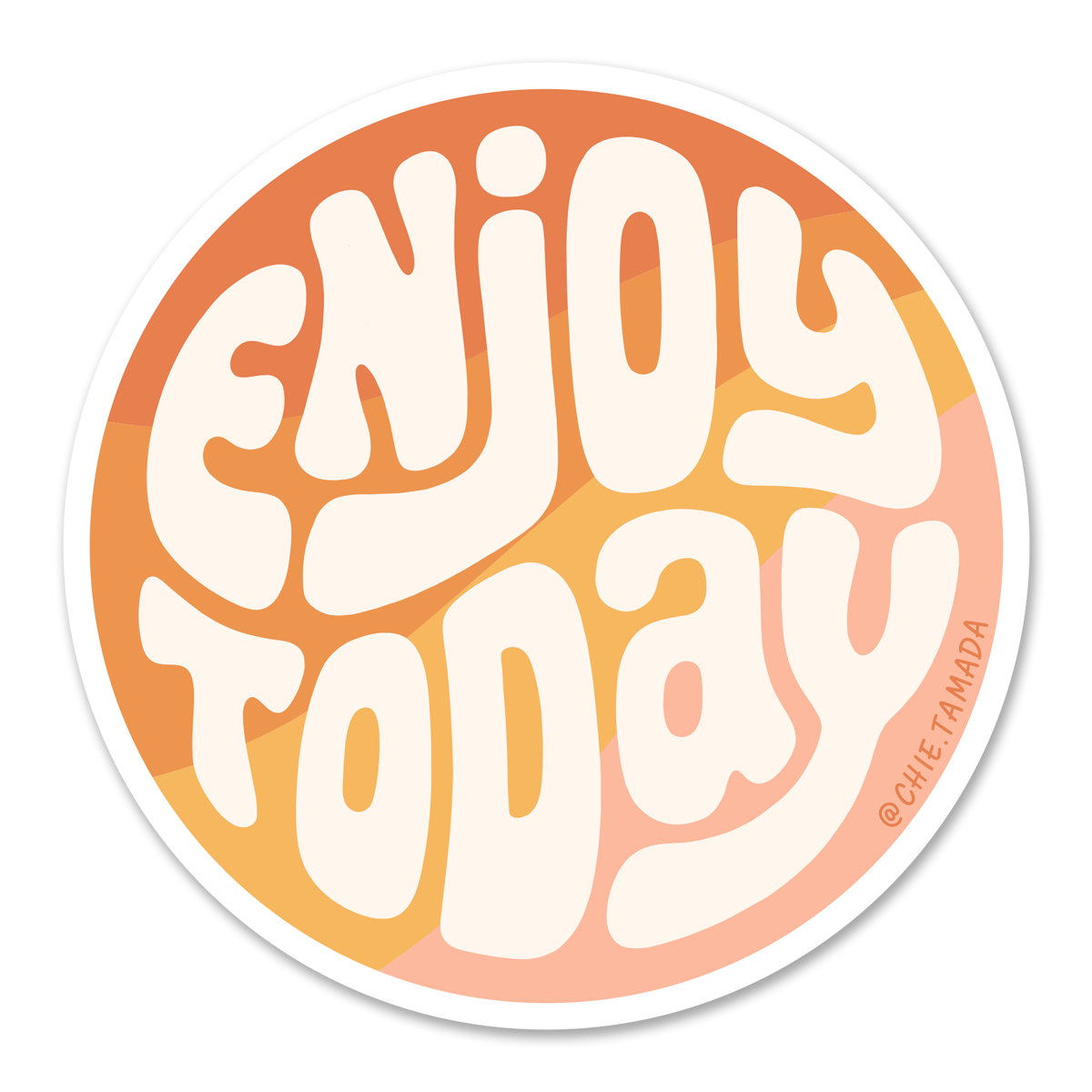 Enjoy Today Lettering Sunset Sticker