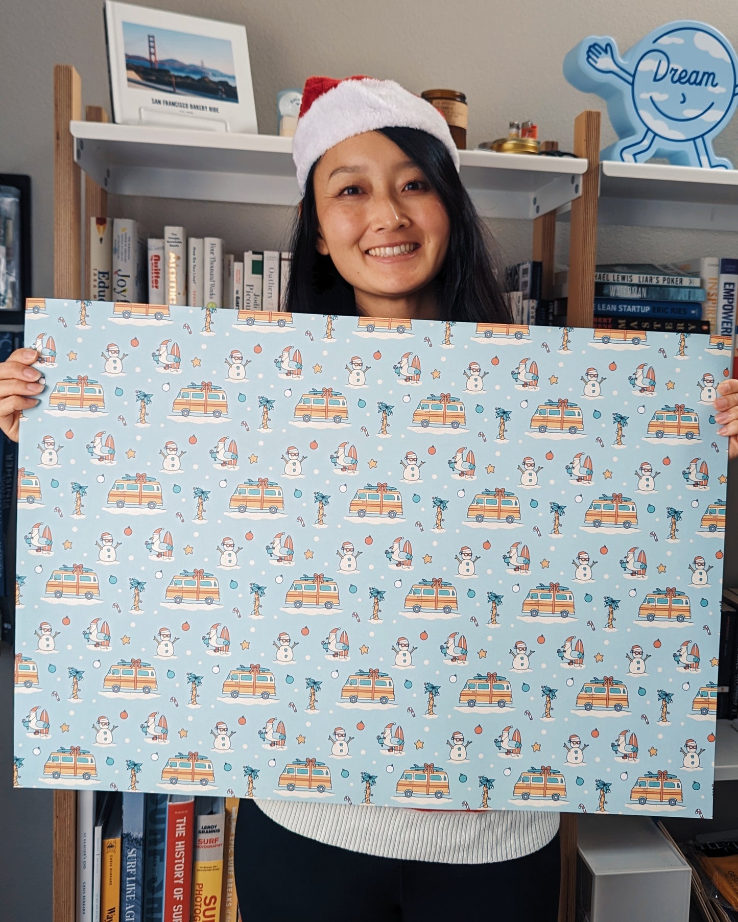 Festive Beach Vibes Holiday Gift Wrapping Sheets