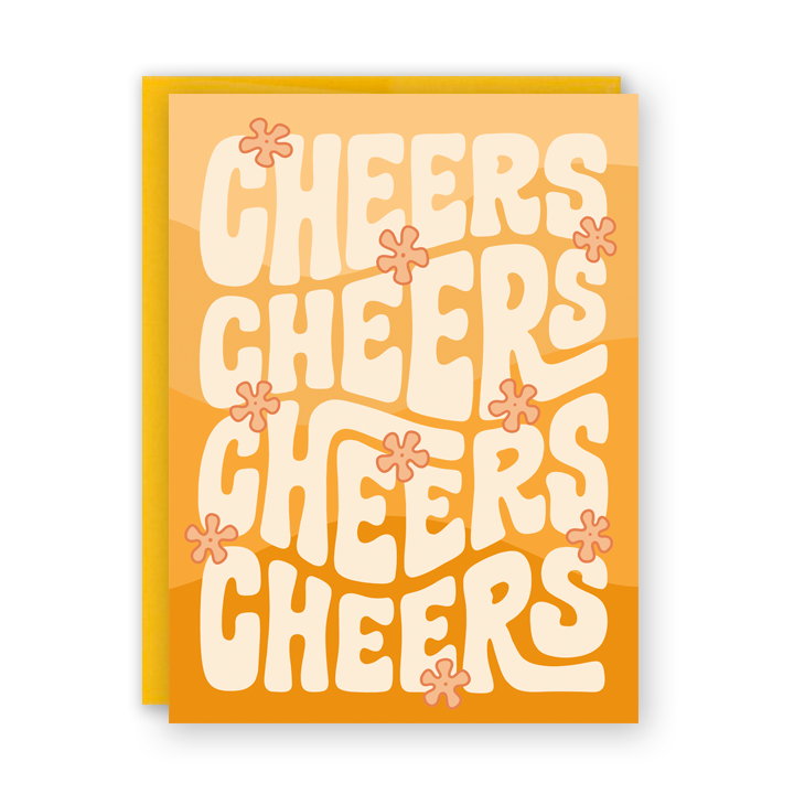 Groovy Lettering Cheers Celebration Card