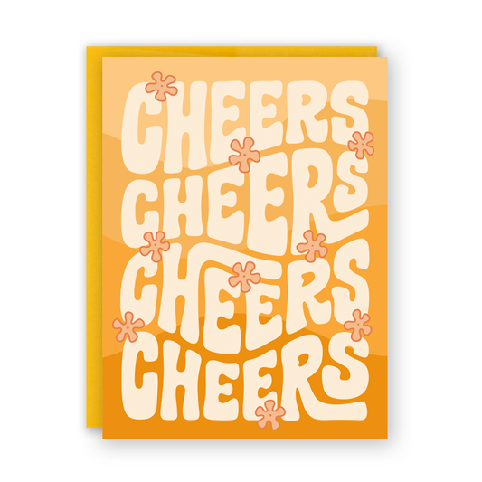 Groovy Lettering Cheers Celebration Card