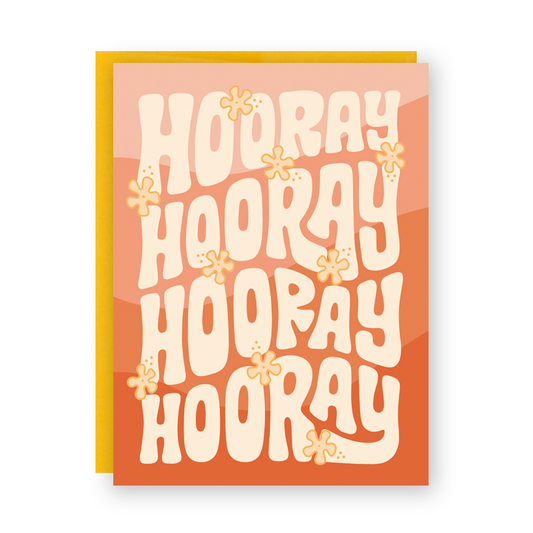 Groovy Lettering Hooray Celebration Card