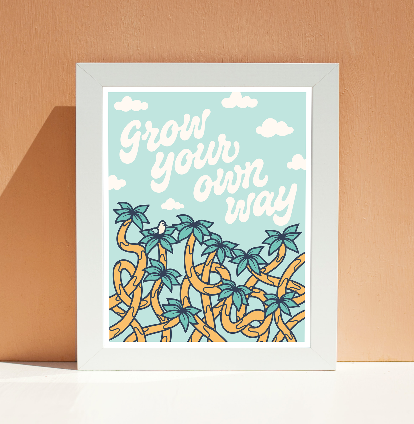 Grow Your Own Way Palm Tree Wall Art Print