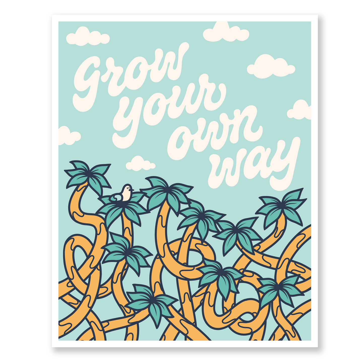 Grow Your Own Way Palm Tree Wall Art Print
