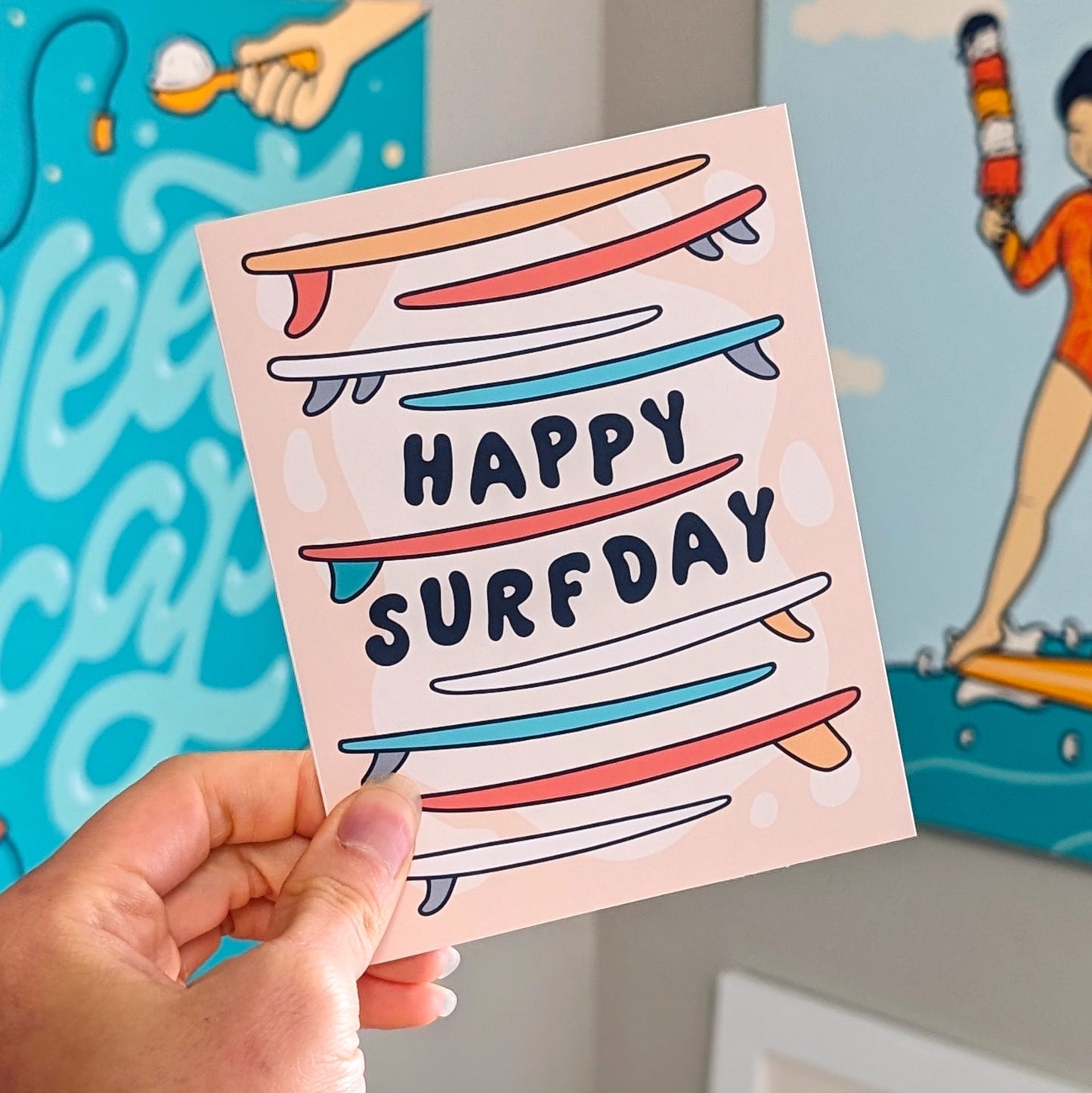 Happy Birthday Surfer Greeting Card
