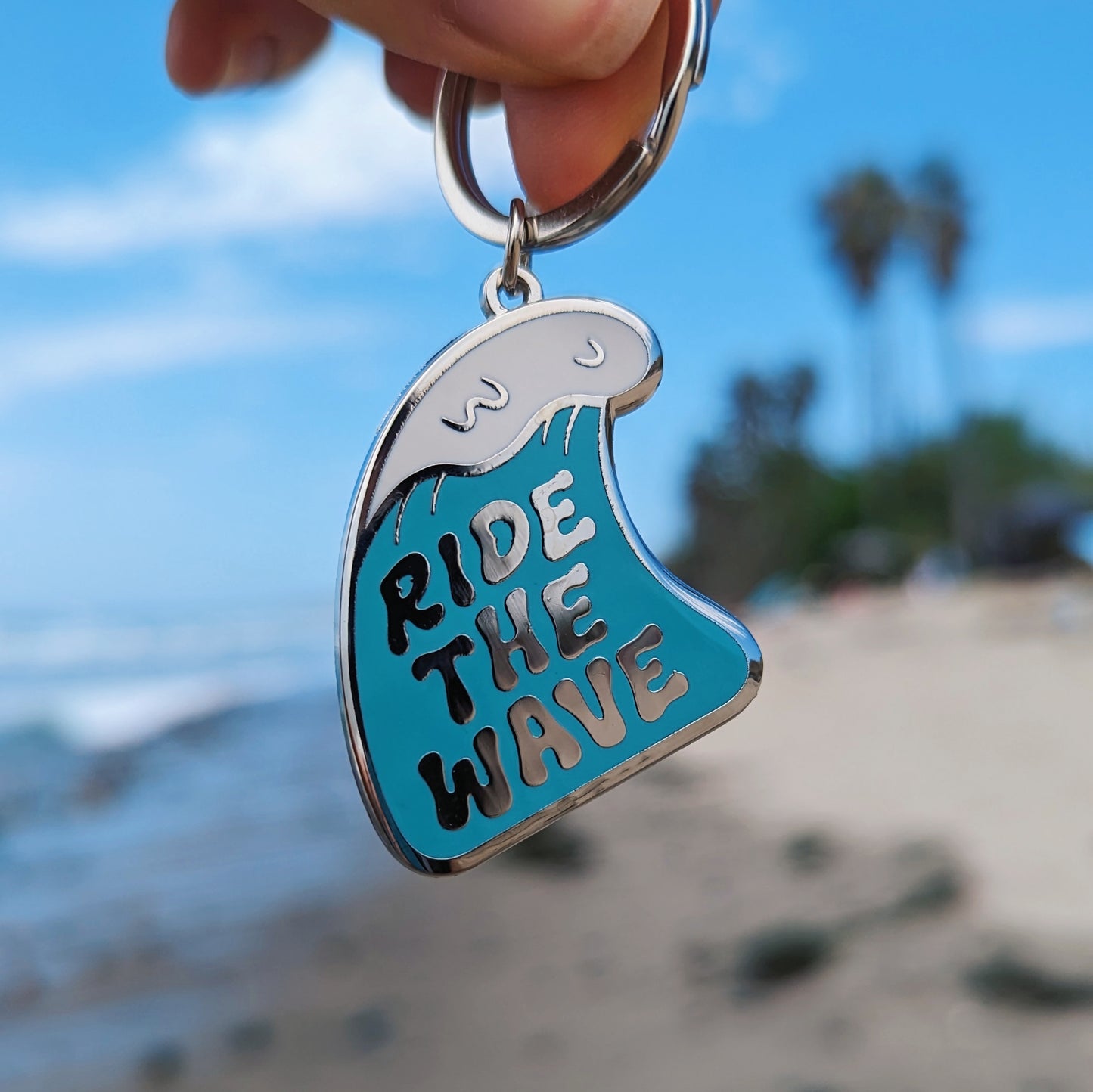 Ride The Wave Enamel Keychain