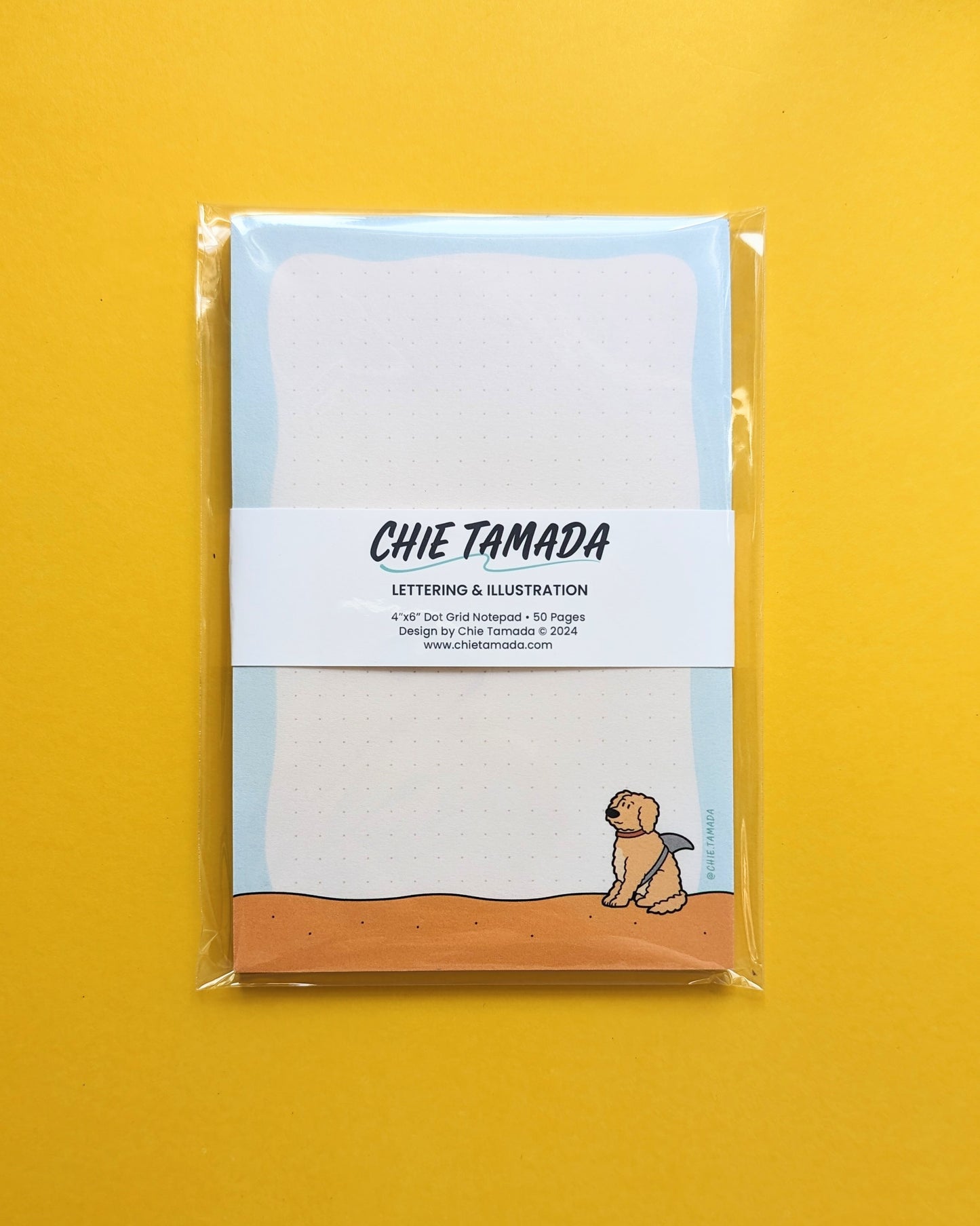 Golden Doodle Shark 4"x6" Dotted Grid Notepad