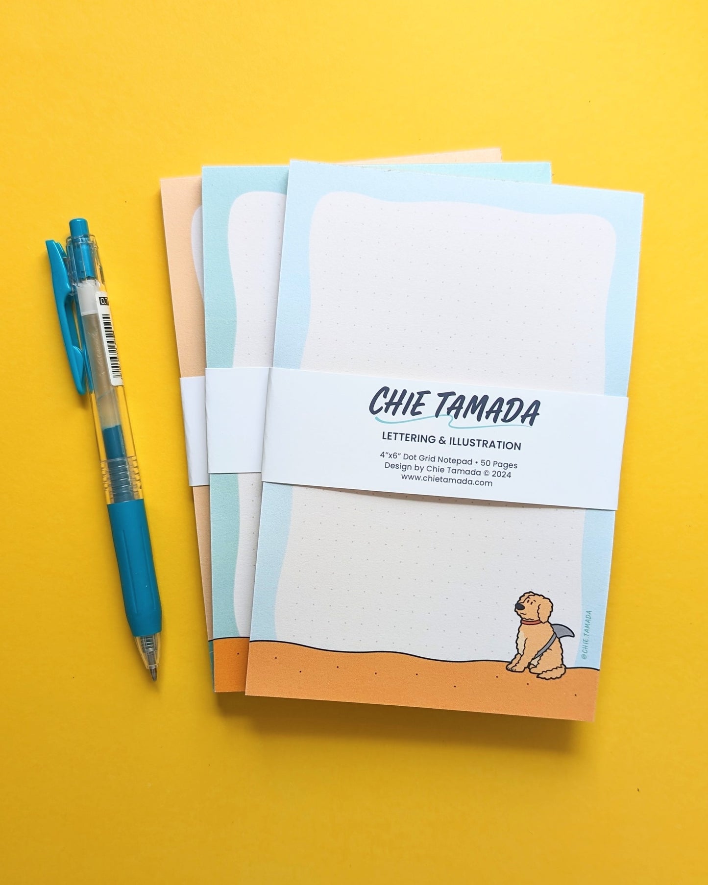 Golden Doodle Shark 4"x6" Dotted Grid Notepad