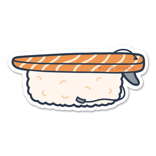 Salmon Sushi Surfboard Sticker