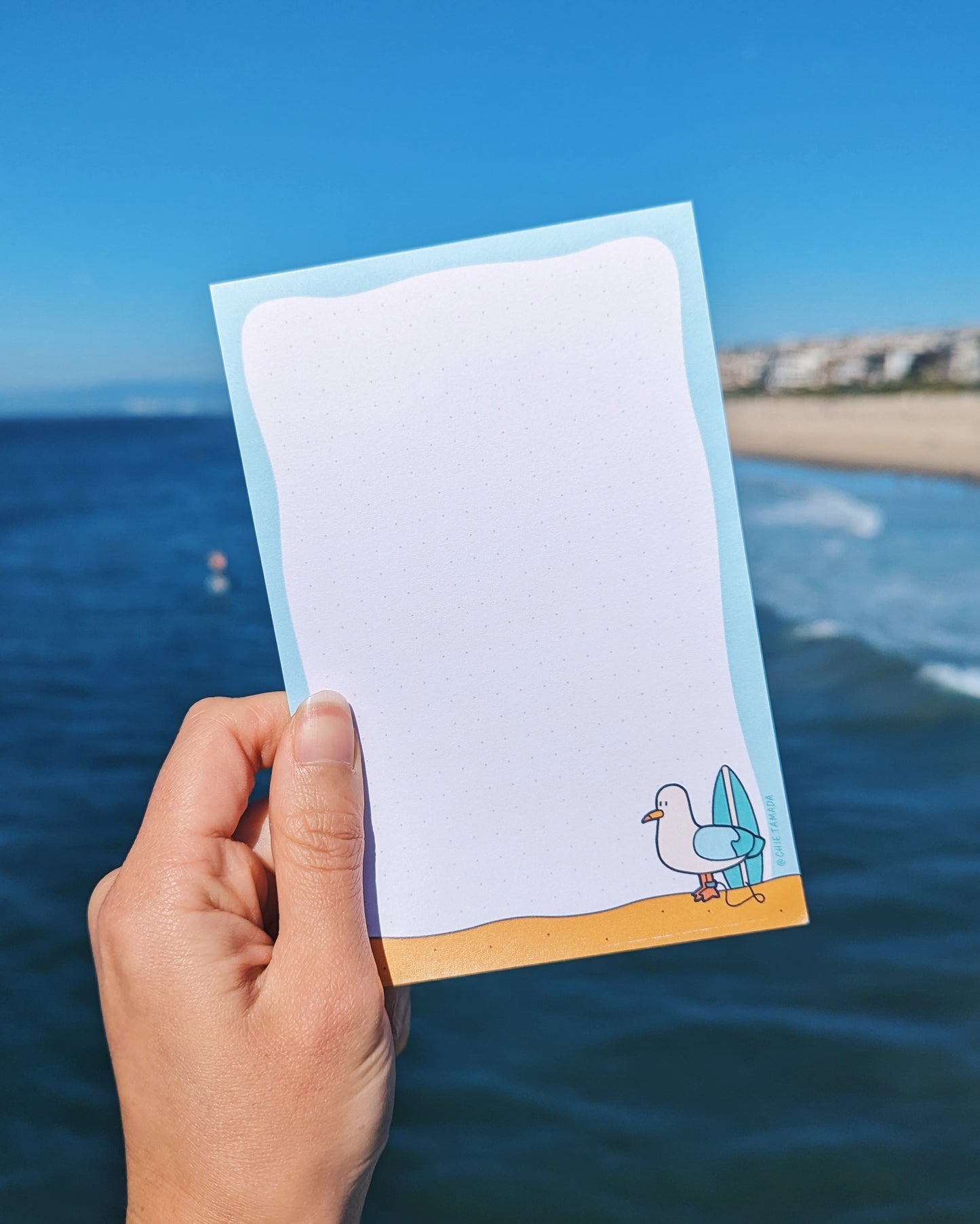Surfer Seagull 4"x6" Dotted Grid Notepad