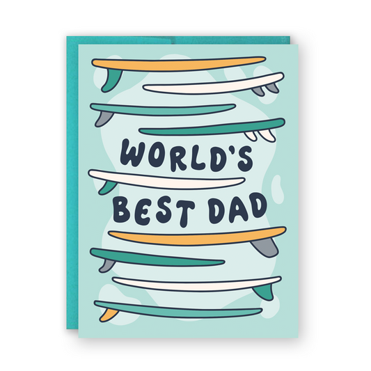 Worlds Best Surfer Dad Greeting Card