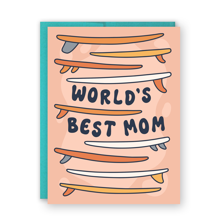 Worlds Best Surfer Mom Greeting Card