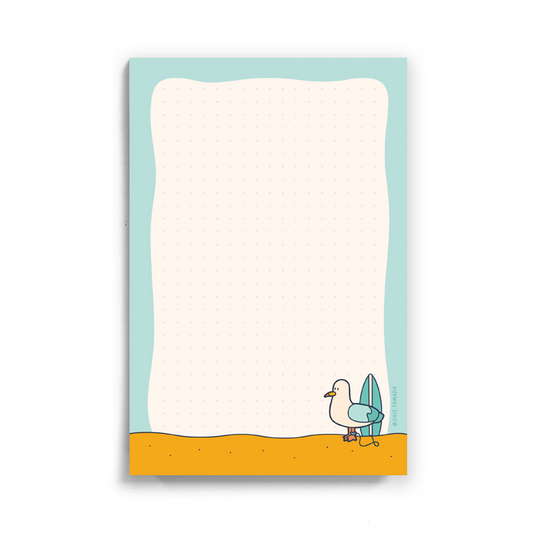 Surfer Seagull 4"x6" Dotted Grid Notepad