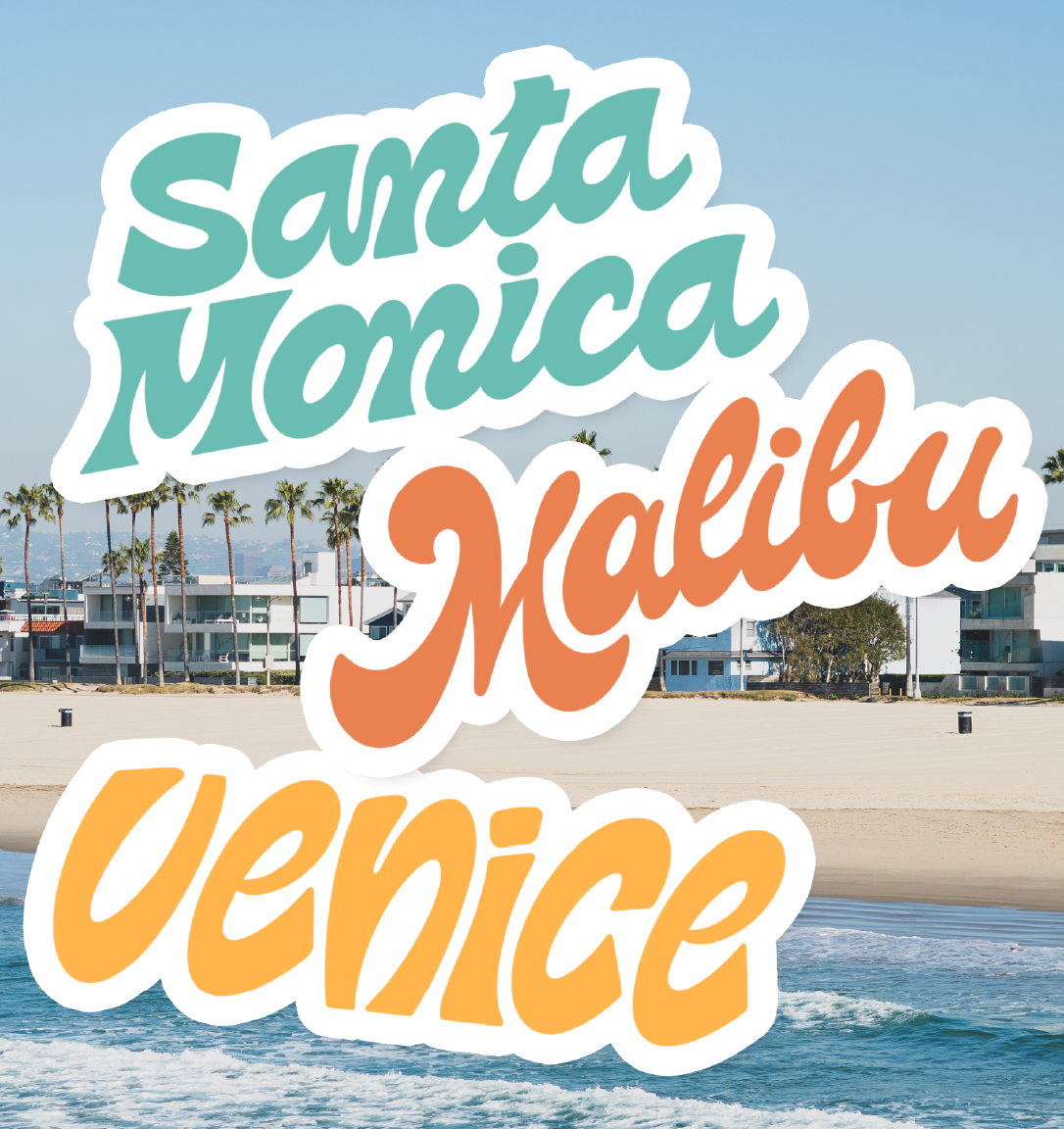 Southern California Surf City Hand Lettering Logo Design