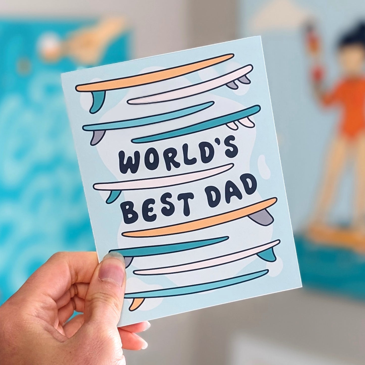 Worlds Best Surfer Dad Greeting Card