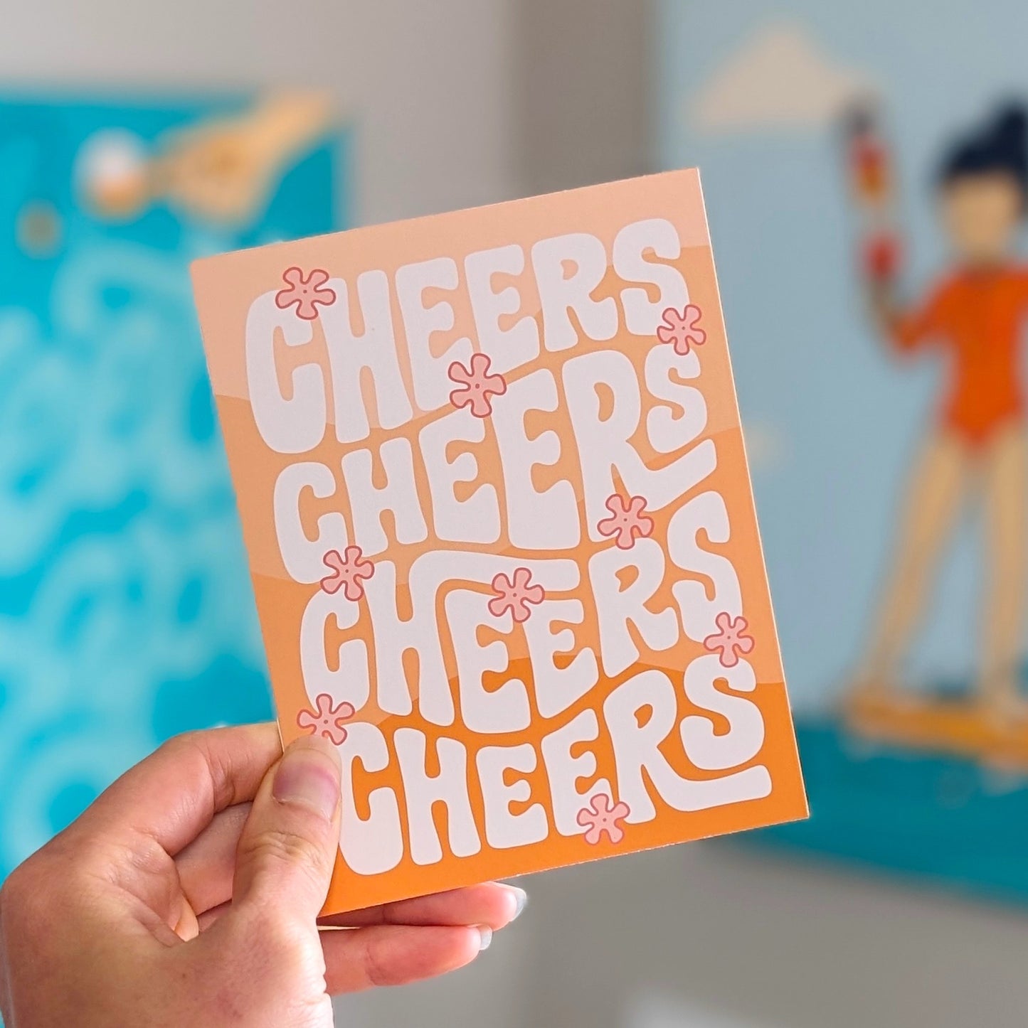 Groovy Lettering Cheers Celebration Card