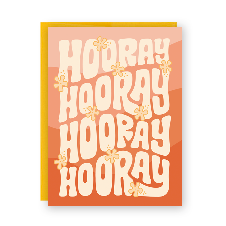 Groovy Lettering Hooray Celebration Card