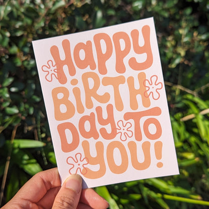 Groovy Happy Birthday Greeting Card