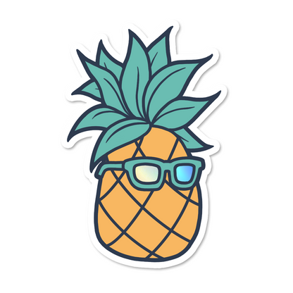 Pineapple Character Illustration Holographic Sticker