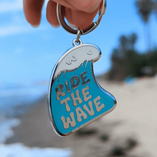 Ride The Wave Enamel Keychain