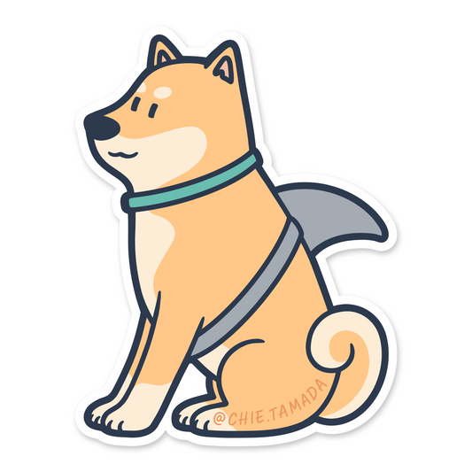 Shiba Inu Dog Shark Sticker