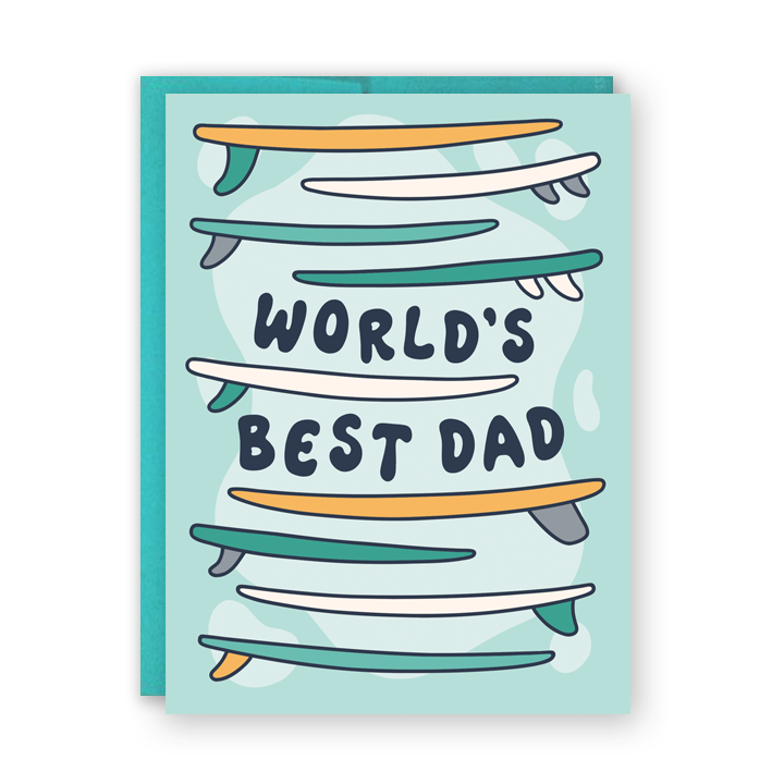 Worlds Best Surfer Dad Greeting Card