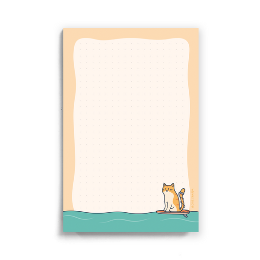 Surfer Cat 4"x6" Dotted Grid Notepad