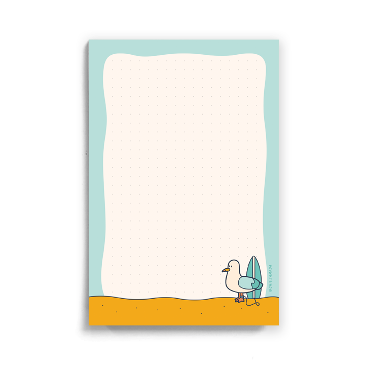 Surfer Seagull 4"x6" Dotted Grid Notepad
