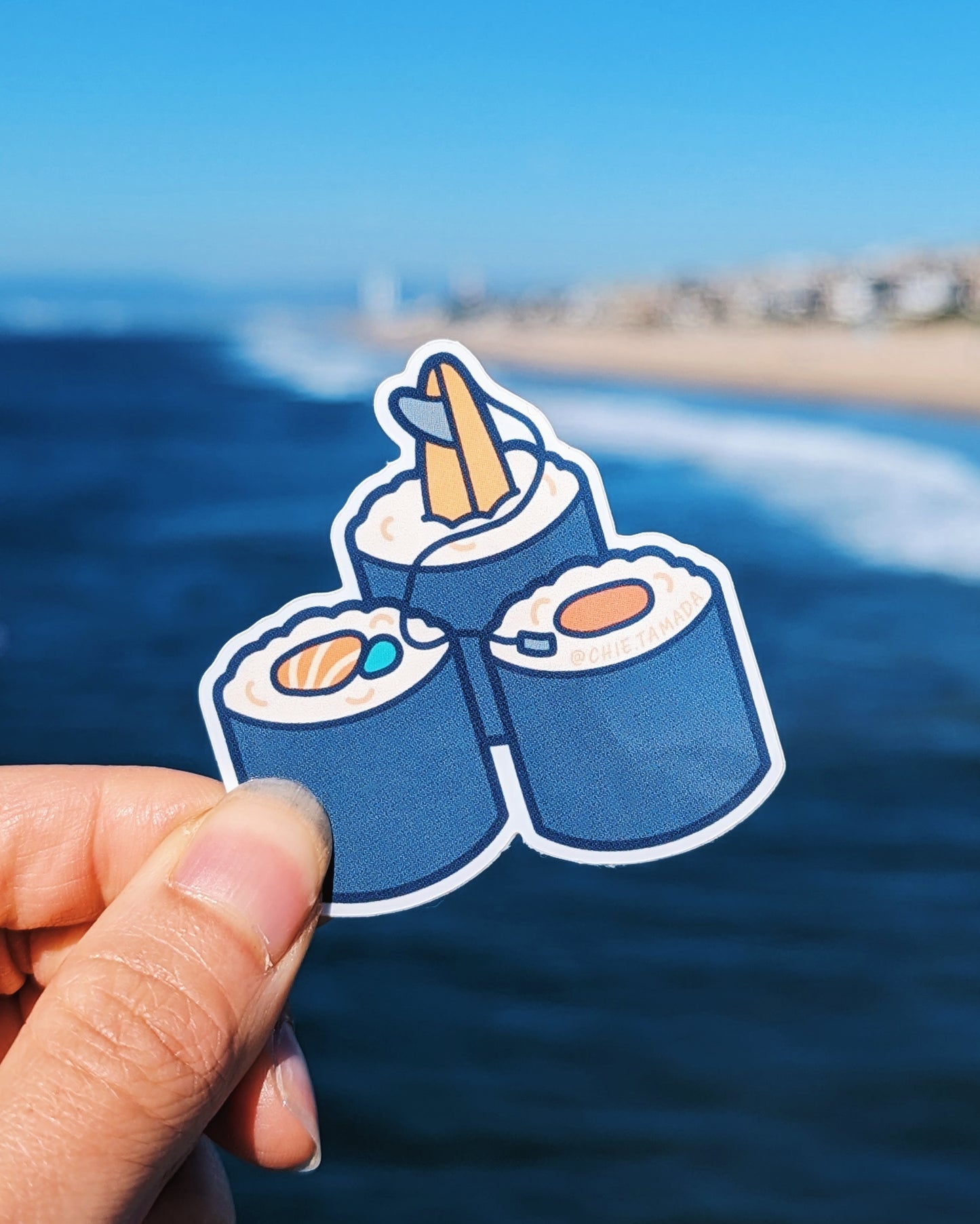 Sushi Roll Trio Surfboard Sticker