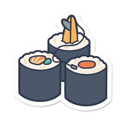 Sushi Roll Trio Surfboard Sticker