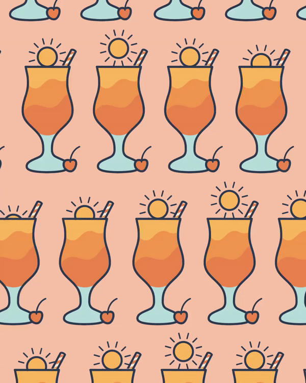 Tequila Sunrise Cocktail Illustration Animation