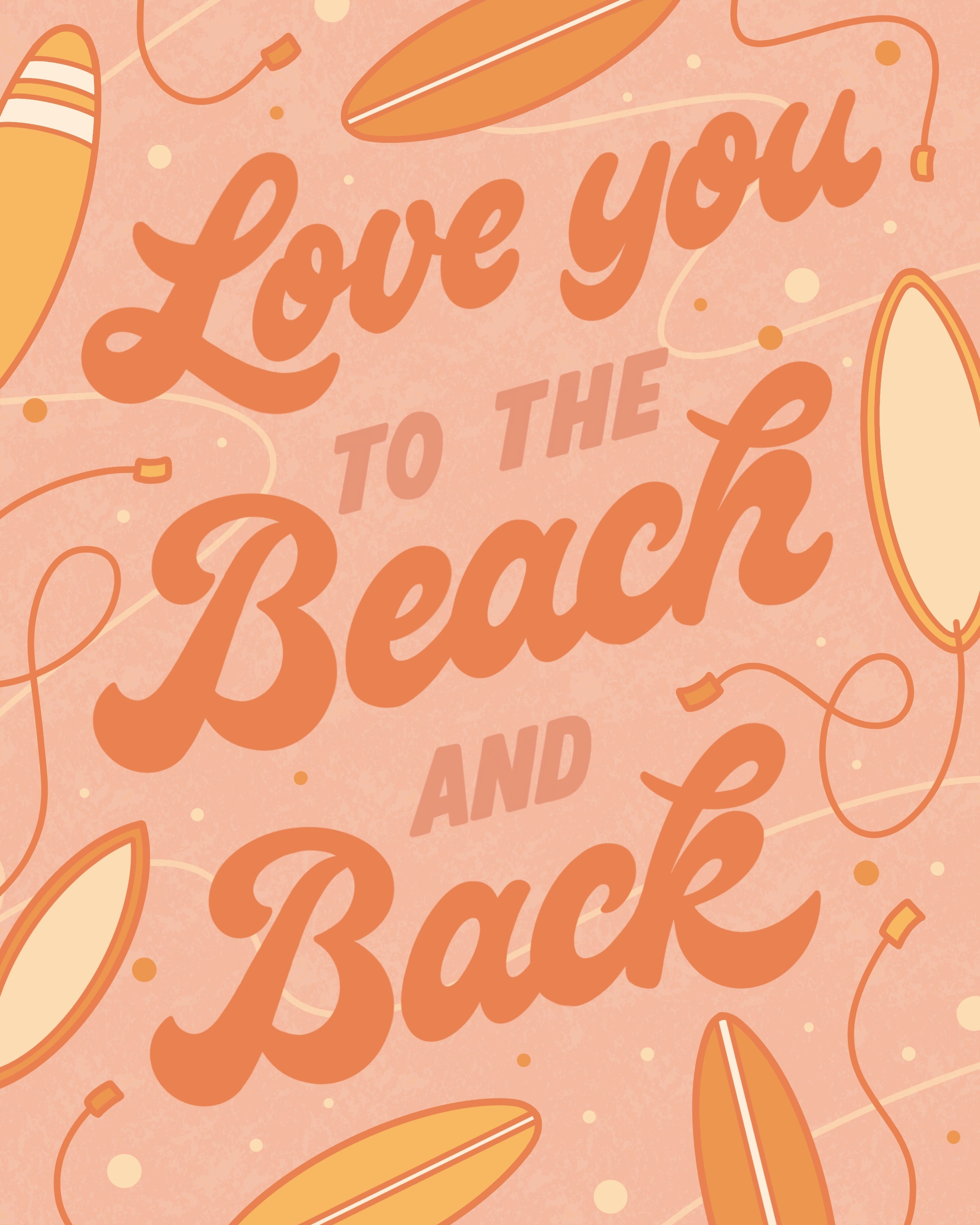 Beach and Surf Lettering Illustration