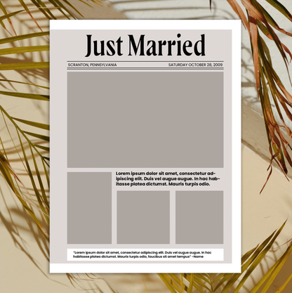 Custom Wedding Newspaper Indesign Template