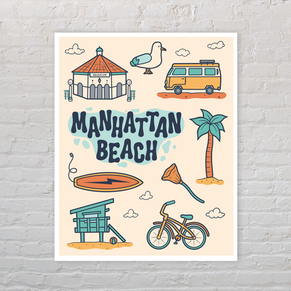 Manhattan Beach California Surf City Wall Art Print