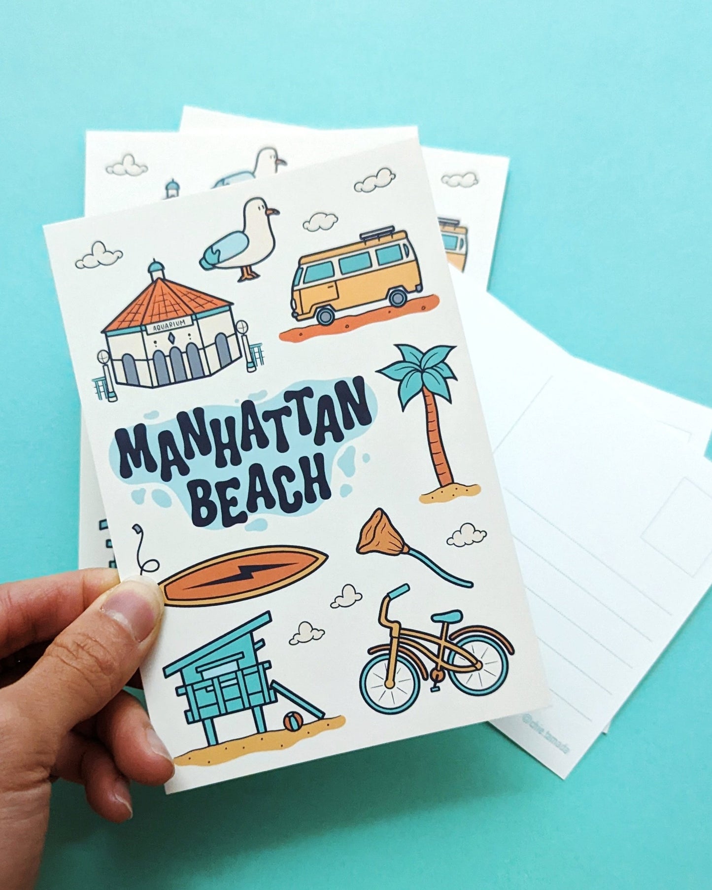 Manhattan Beach California Surf City Postcard