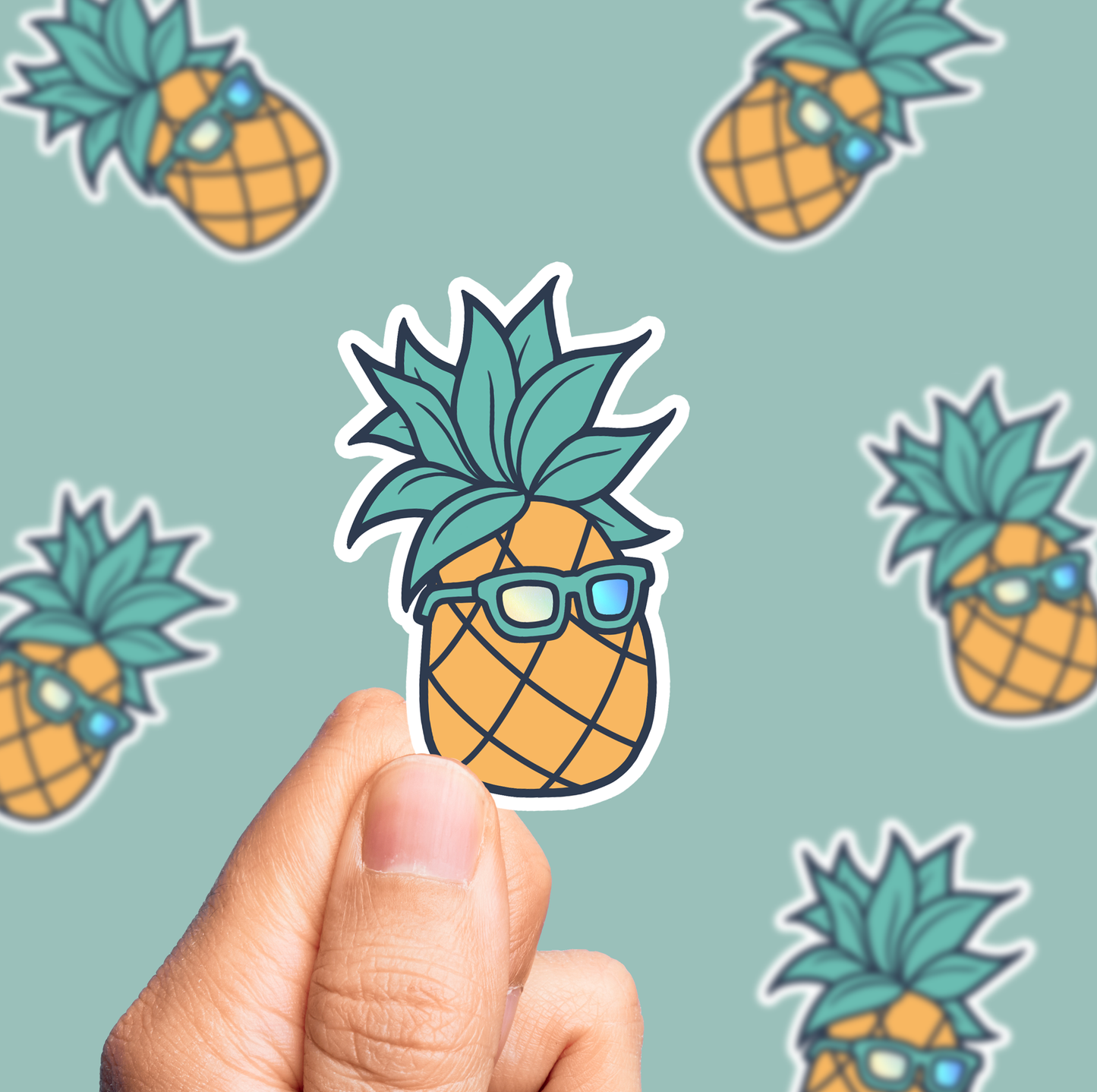 Cool Pineapple Holographic Sticker